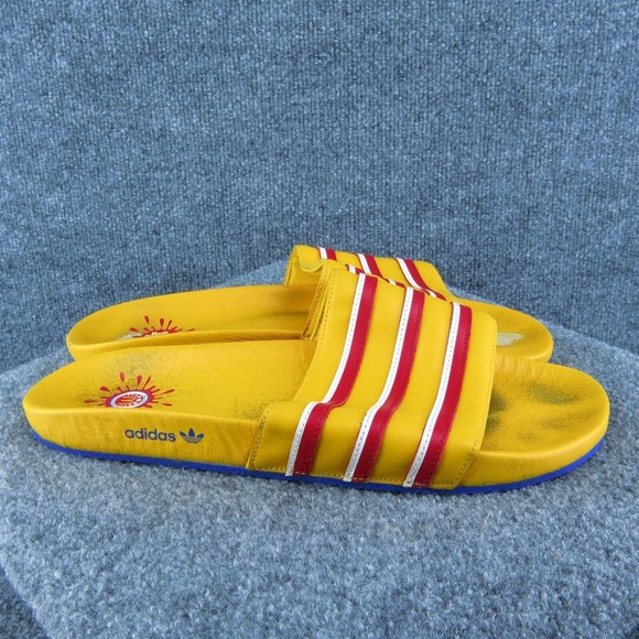 adidas McDonalds Eric Emanuel Men Slide Sandals Yellow Synthetic Slip On Size 12 - Picture 4 of 10